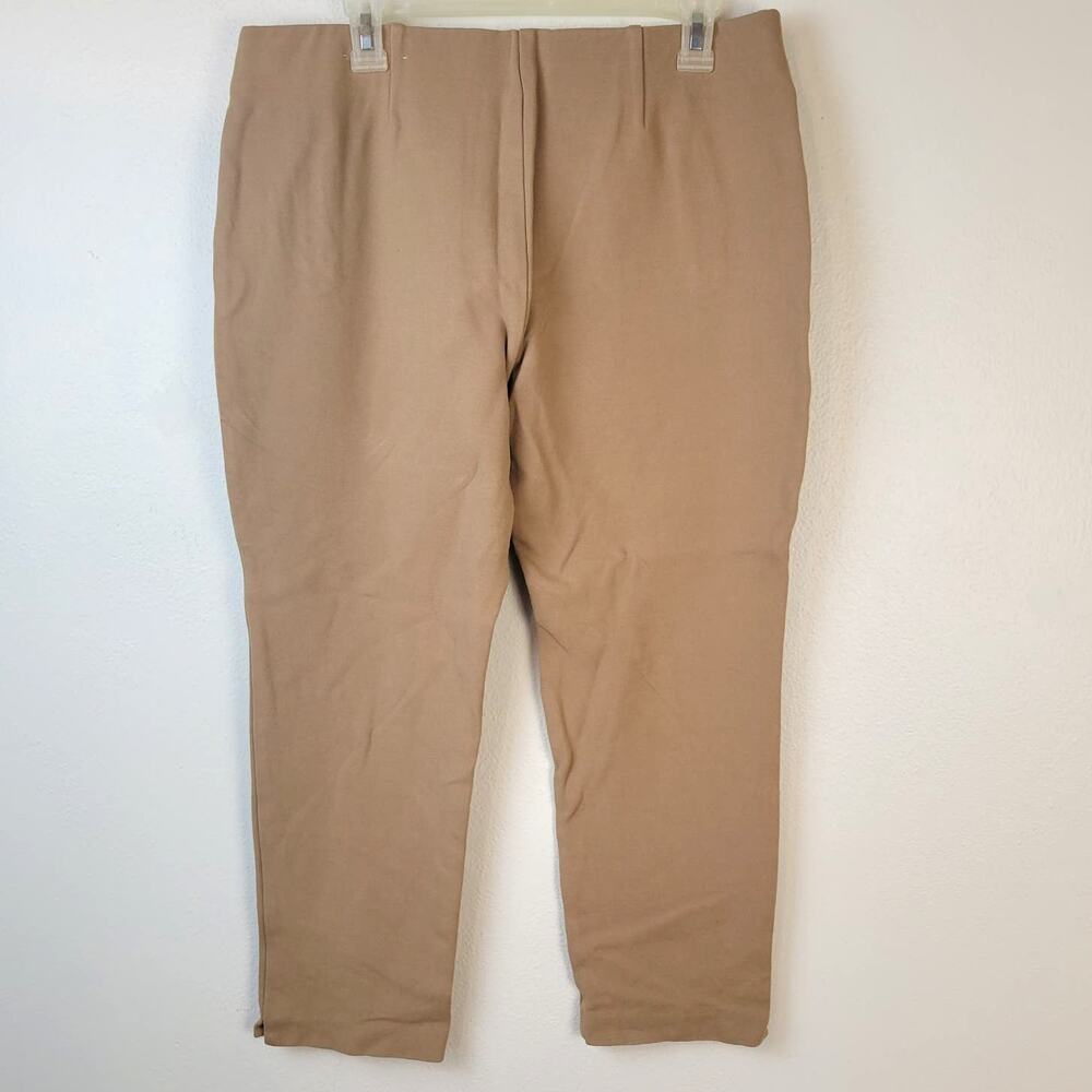 Chico's Ankle Pants Women's 2/L Camel Ponte Pull On Classic Old Money Heritage - Picture 2 of 9